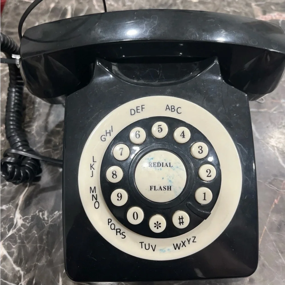 Vintage Black Rotary Dial Telephone